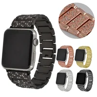 

Applicable to Apple iWatch Strap apple watch steel strip metal full diamond stainless steel with solid chain strap