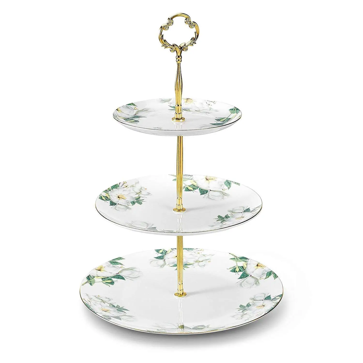 white tiered cake stands