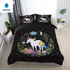 3D Fairy tale style Unicorn printed 3 pieces bed cover set