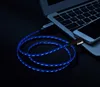 3ft 4ft light up EL LED round Charging cable charging cord for iphone6 iphone7 samsung