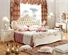 High quality antique white lacquer bedrooms classical bed 0409-FA802