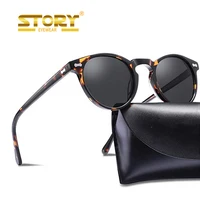 

STORY AT D001 Retail Hot Italian Retro Round Sunglasses Acetate Polarized Customized