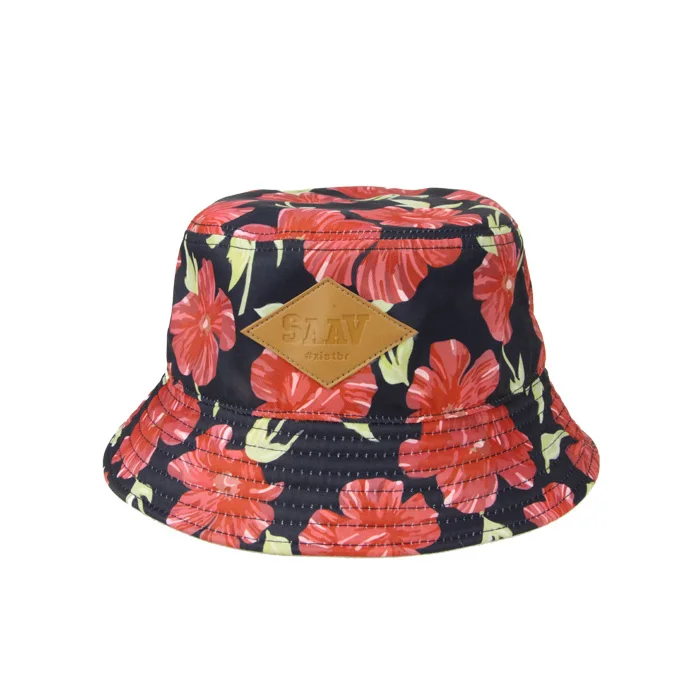 Tropical Flower Hawaiian Pattern Bucket Fitted Beach Floral Bucket Hat ...