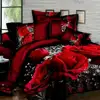 New design 3D bedding set red rose printing bedding bedspread bedding set suit queen extra large set of 3