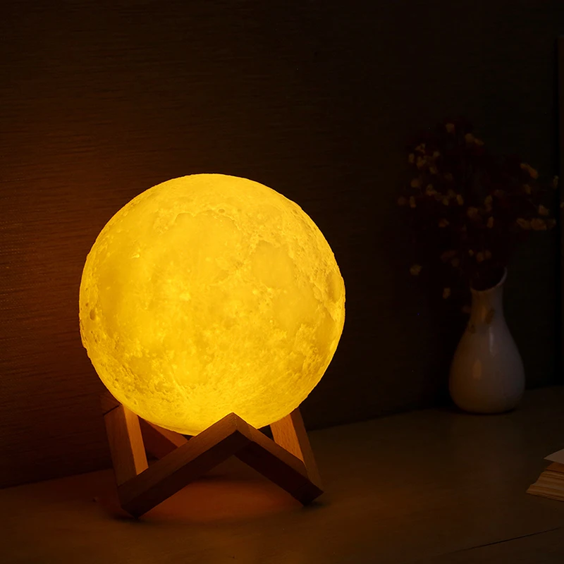 Wholesale LED Light Moonlight Desk Lamp USB Rechargeable 3D Moon Shaped Lamp