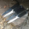 American Paratrooper Survival Knife Leg Wrapping Tie Waist Knives Fixed Blade Straight Knife for Tactical Hunting