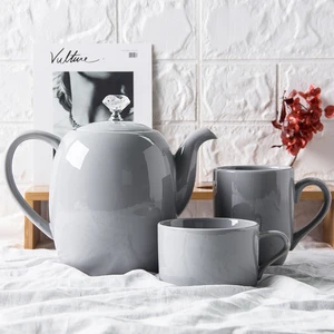 Image of Diamond Decoration Porcelain Tea Coffee Cup Mug Set With Teapot Home Garden Ceramic Tea Set