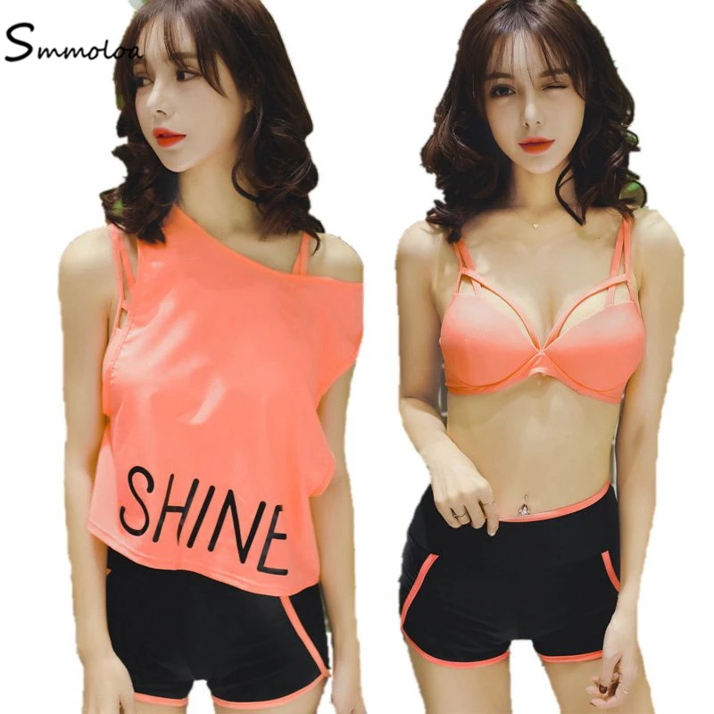 

Smmoloa New Style Women Swimwear 3pcs Bikini Set, As picture