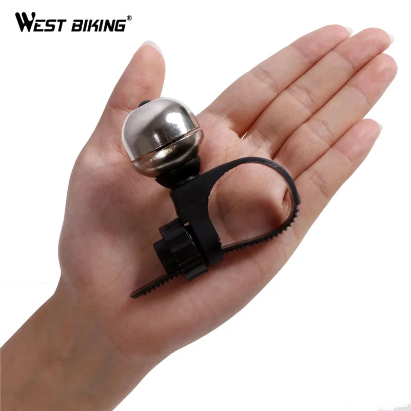 

West Biking MTB Bike Bell Pure Copper Cycling Sound Handlebar Horn Safety Alarm Bell Bike Accessories Vintage Bicycle Ring Bell, Silver/gold/titanium