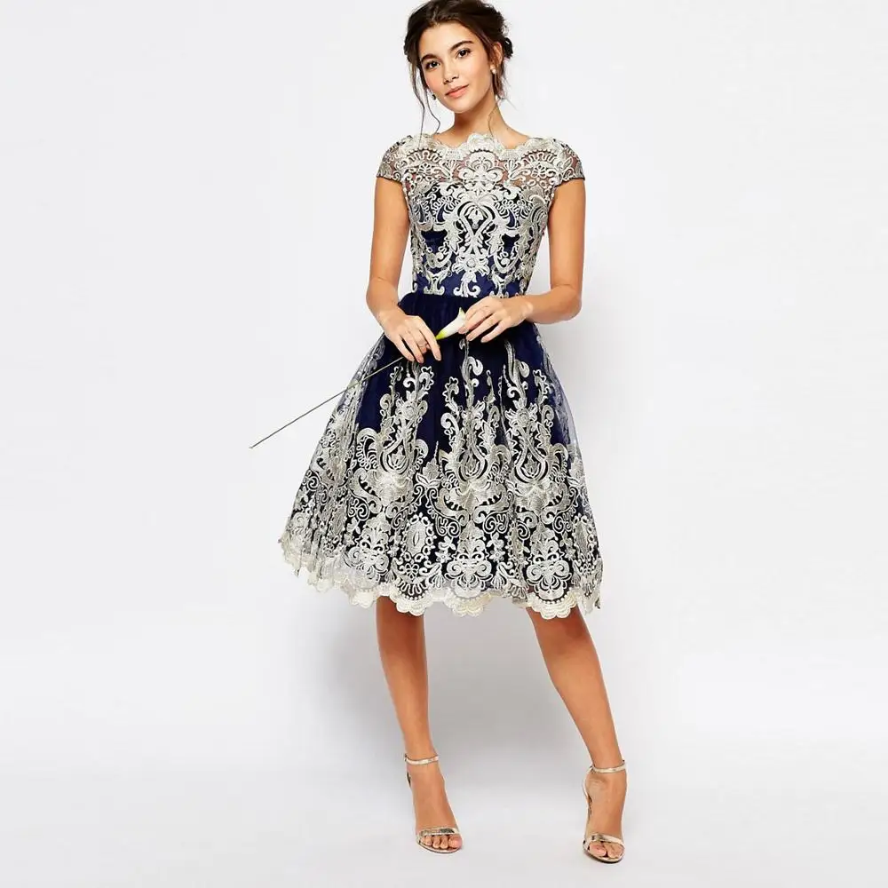 

Summer new mesh embroidery vintage dress long skirt dress