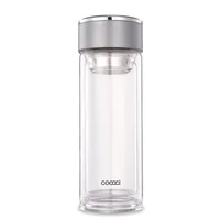 

Wholesale 350ml Double Wall Glass Water Bottle With Infuser