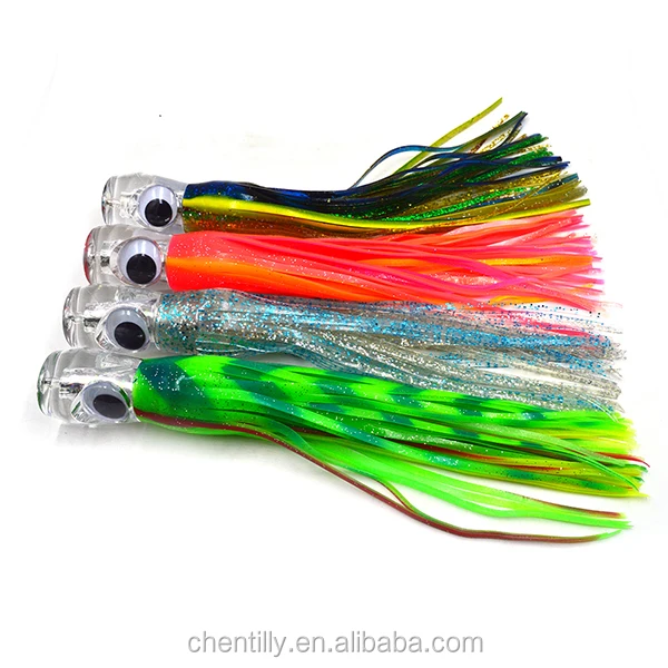 

Saltwater skirts trolling fishing lures ideal for trolling Mahi/Wahoo/ Tuna/ Sailfish, Vavious colors