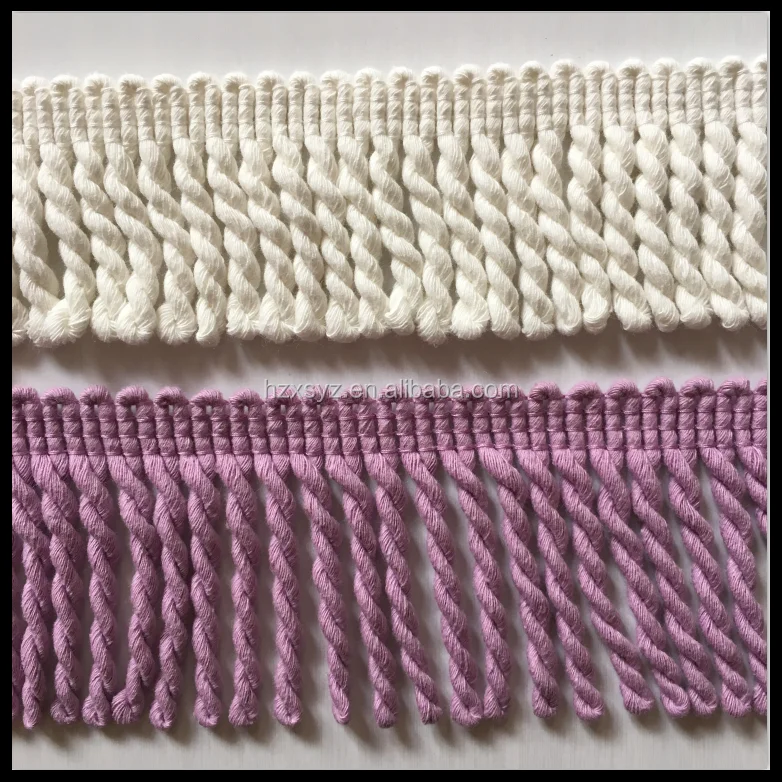Wholesale Cheap Sofa Curtain Accessories Twisted Rope Fringe Tassel 9cm Bullion Fringe Trimming