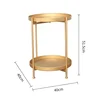 SWT Nordic KD Two Layers Modern Round Metal Side Tea Cafe Coffee Table