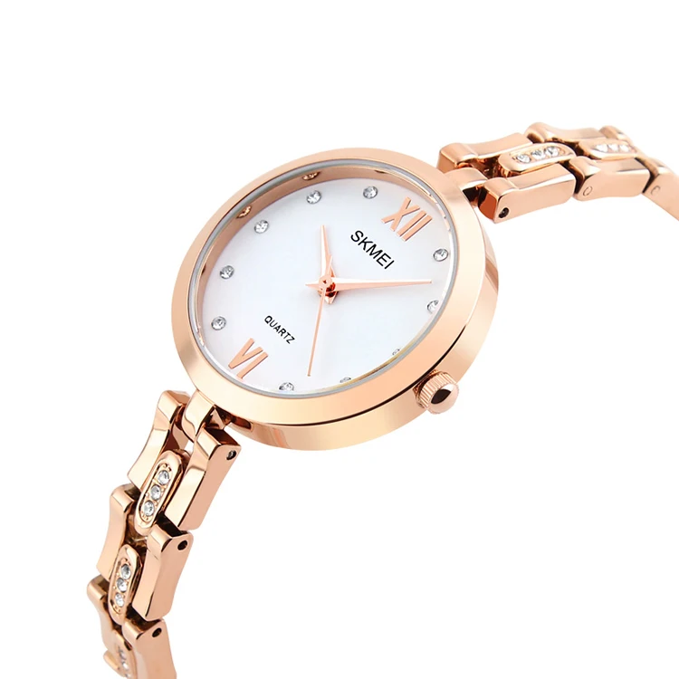 

guangzhou ladies watches skmei 1225 watch stainless steel back water resistant girls watch, Rose gold,silver