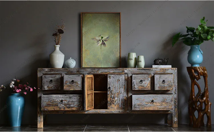 
Antique Vintage Hand crafted Wooden Entrance cabinet living room sideboard 