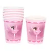 Lovely Ballet Deluxe Party 9oz Pink Hot/Cold Paper Cups for Girls Birthday Ballerina Party Supplies Wholesale