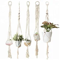 

100% cotton macrame wall hanging planter basket outdoor indoor home decor plant hanger