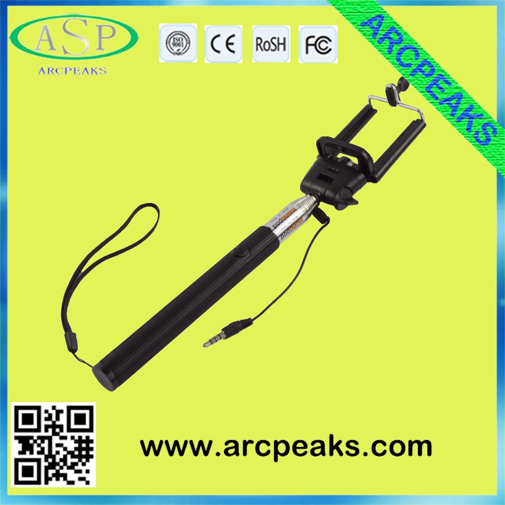 factory price cheapest cable wired monopod selfie stick