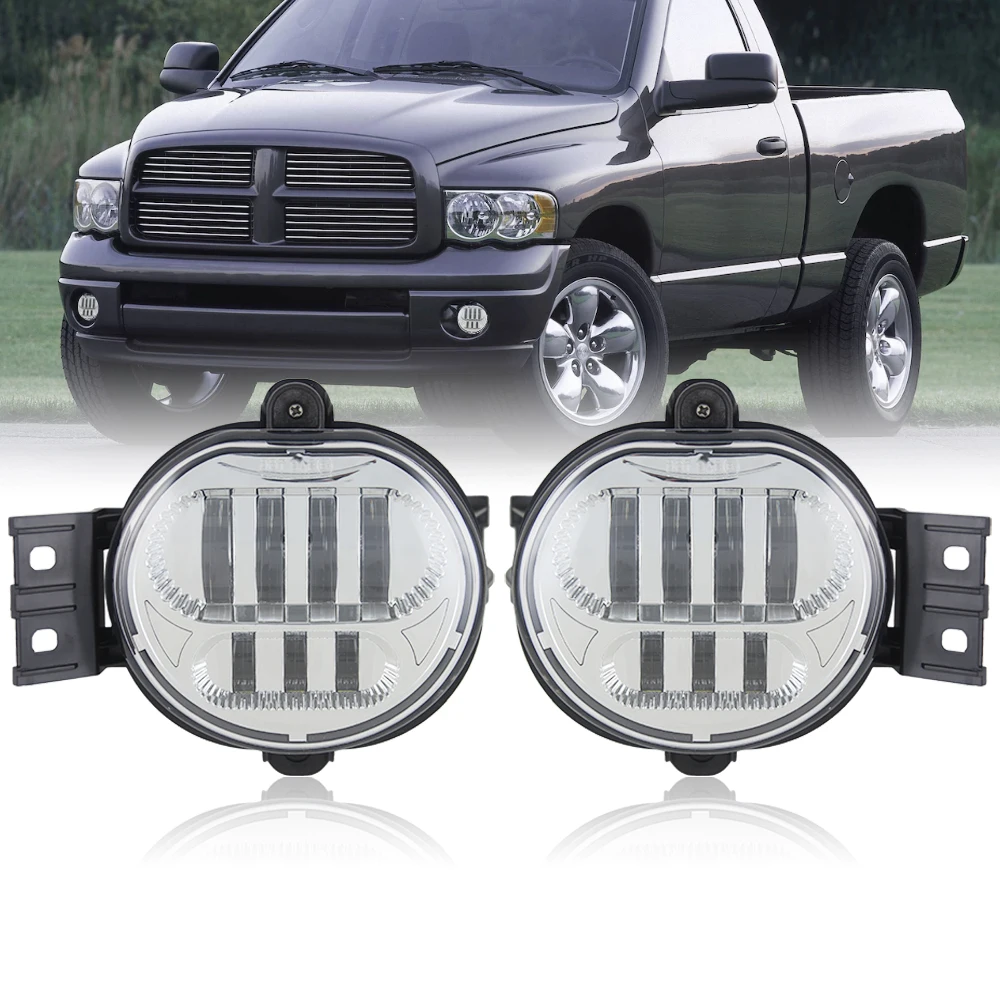 Fit For Dodge ram 1500 accessories LED Fog Light 2003 2004 2005 2006 2007 2008 2009 1500-3500 Chrome Black Bezel Fog Lights