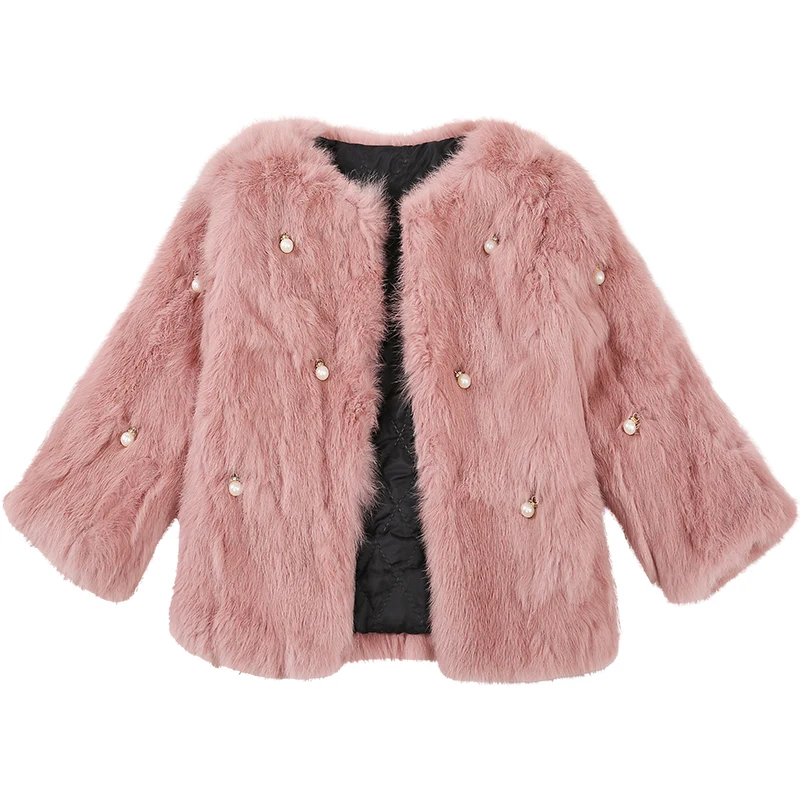 

New Premium Nutria Fur Coat Korea Girls Coat Abaya Dubai Baby Bunny Coats From China Wholesale Market, As picture