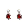 925 Silver Korean Jewelry New Retro Fashion Coloured Crystal Dropping Earrings And Ear Nails