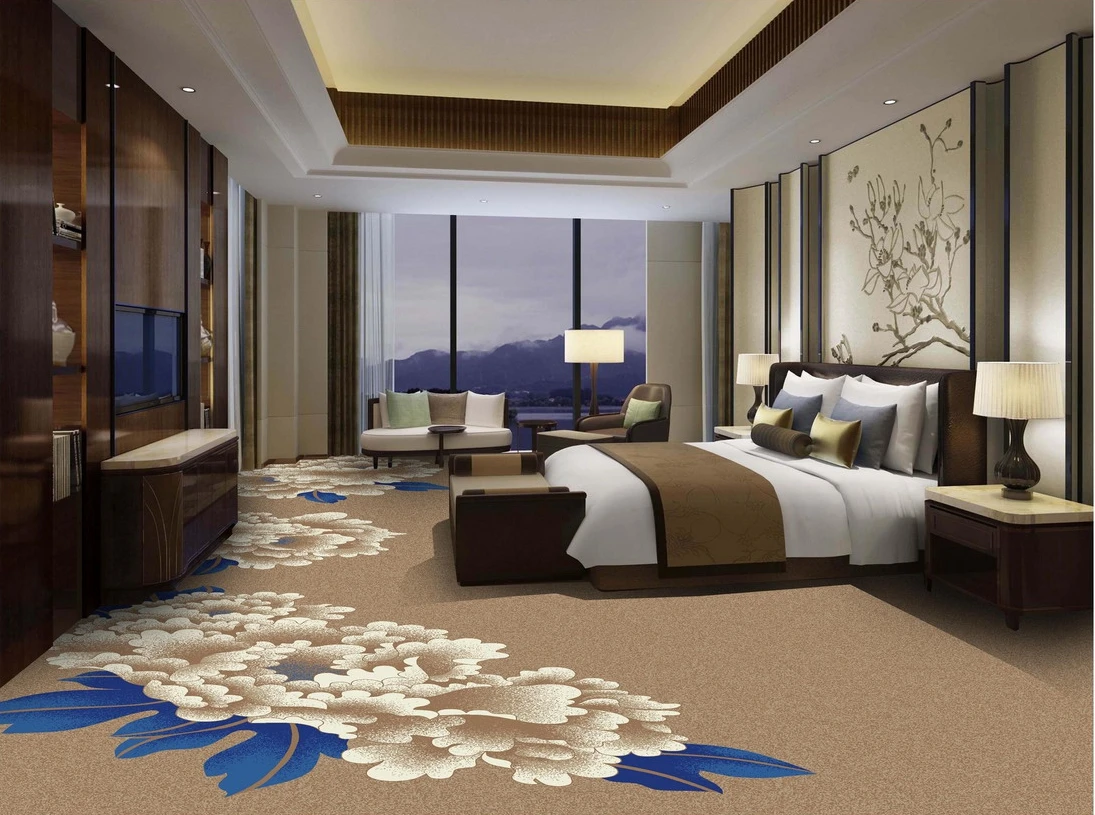 100%Nylon Printed Hotel Room Carpet Luxury Modern Hotel Room Carpet