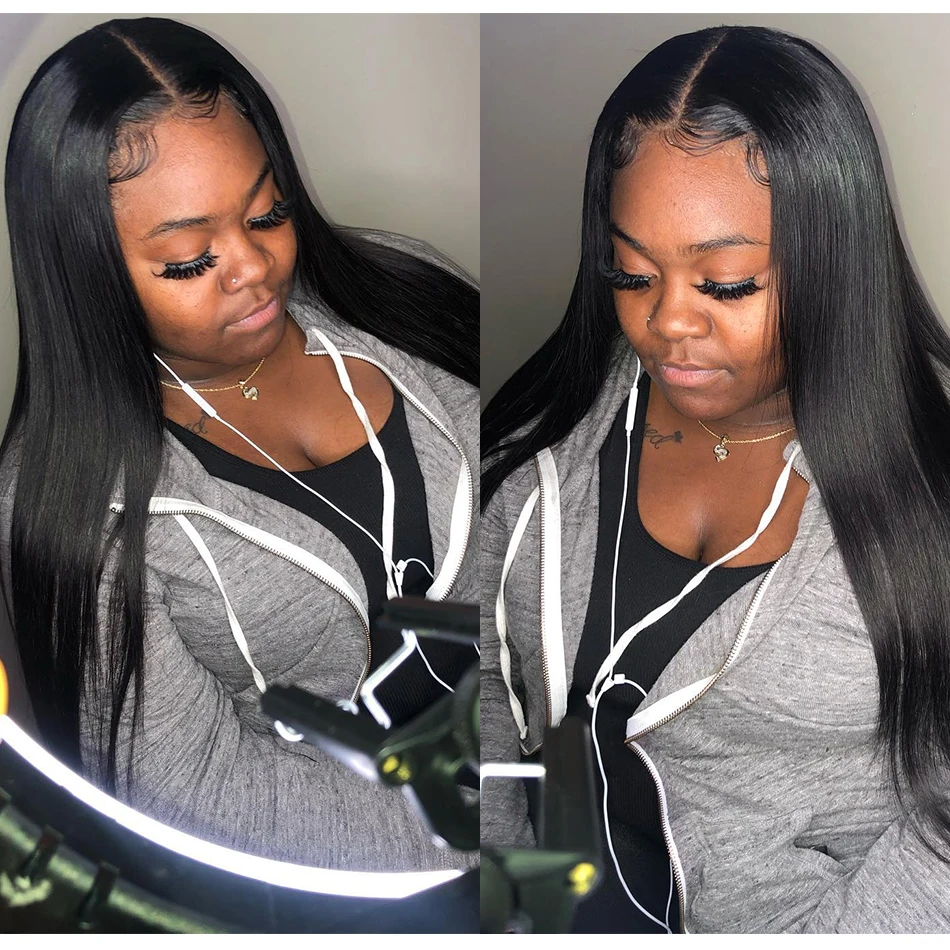 Wigirl 250 Density Straight 360 Lace Frontal Wig Pre Plucked With Baby ...