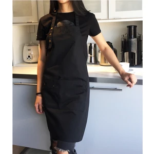 Image of Canvas apron custom printing tea coffee shop baking restaurant manicure Korean fashion men and women overalls