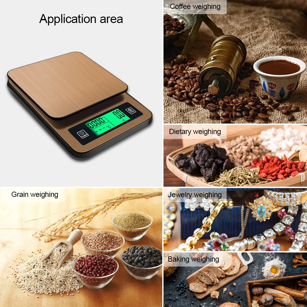2018 new  0.1g -1000g   Digital Scales With Probe Timing  Coffee Electronic Scale