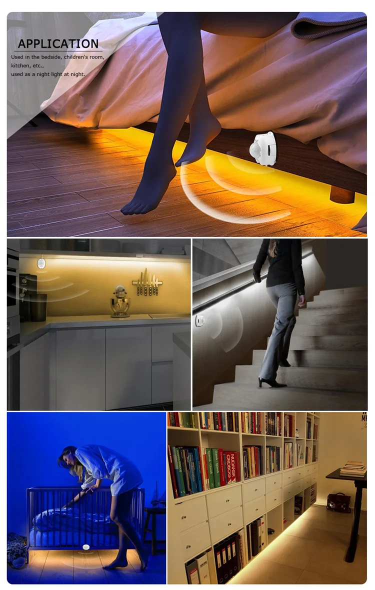 Led intelligent automatic human sensor controller 3528 5050 light with bed light night light lighting dimmer
