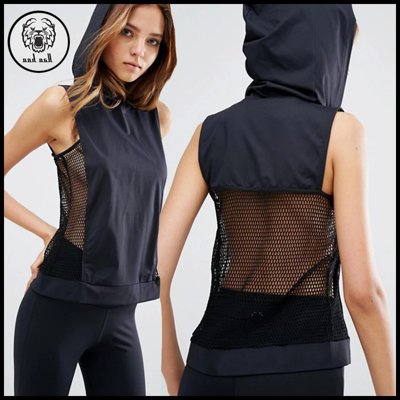 sleeveless hoodie workout womens