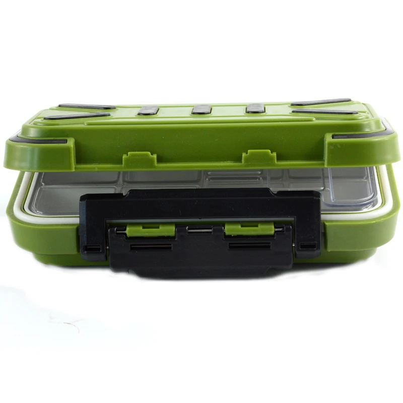 

Outdoor Fishing Tackle Boxes Plastic Fishing Lure Hook Baits Box, Green,orange,grey