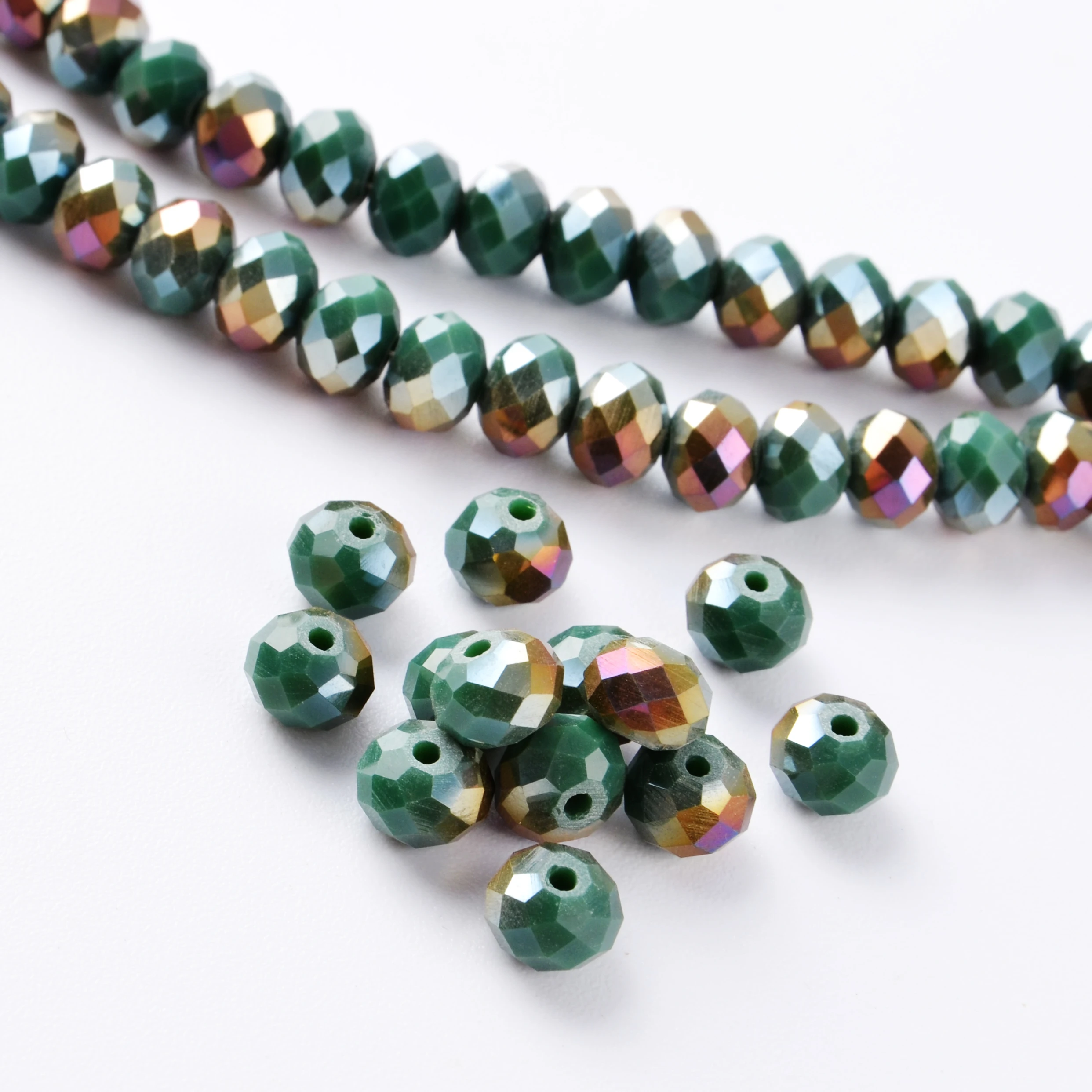 

China Crystal Beads Manufacturers Electroplating Glass Beads Metallic Rondelle Beads for Jewelry Making, Please refer to colour card