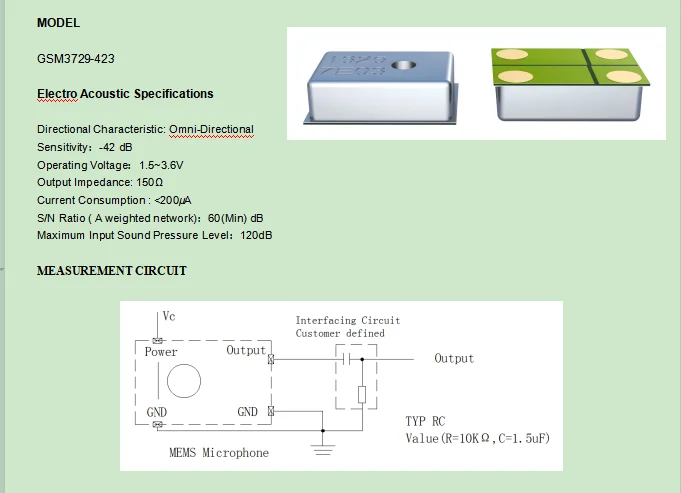 Mems Analog Microphone 3 7 2 9mm Microphone Smt Microphone Microphone Component Dongguan Getwin Electronics Co Ltd