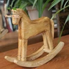 Animal Furnishing Articles Solid Color Home Decoration Pieces Wooden Rocking Horse Sculpture Wood Carving Horse