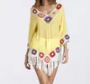 Summer New Design Handmade Neck Pattern Lady Lace Blouse Dress