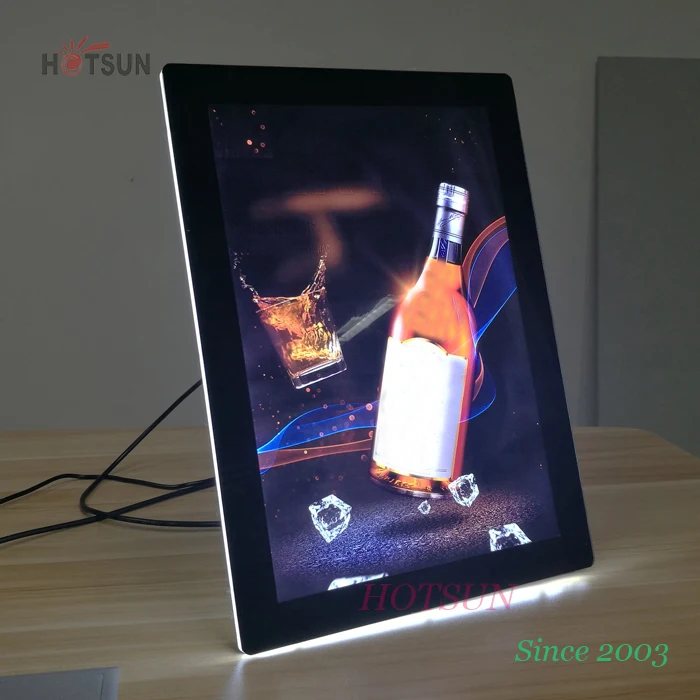 A4 Size Lighting Up Crystal Light Box Custom Acrylic Led Light Photo