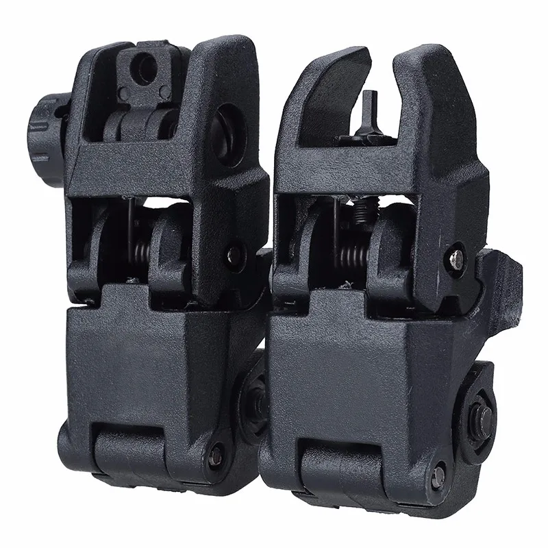 

Tactical rifle accessories Polymer Front Rear Backup Sight ar15 folding Flip up Sights for Airsoft Rifle ar 15 sight, Black