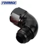 Aluminum Flare Swivel for Oil Cooler, Turbo Charger, Braking 90 Degree Full Flow Elbow Male to Female Hose Fitting