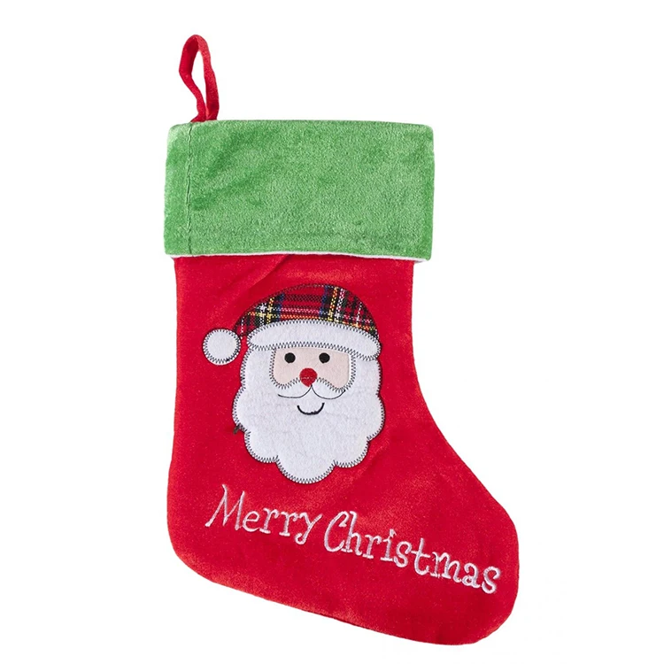 1PC Cute Christmas Socks Furry Socks with Lanyard red SANTITY Christmas stocking Bag 