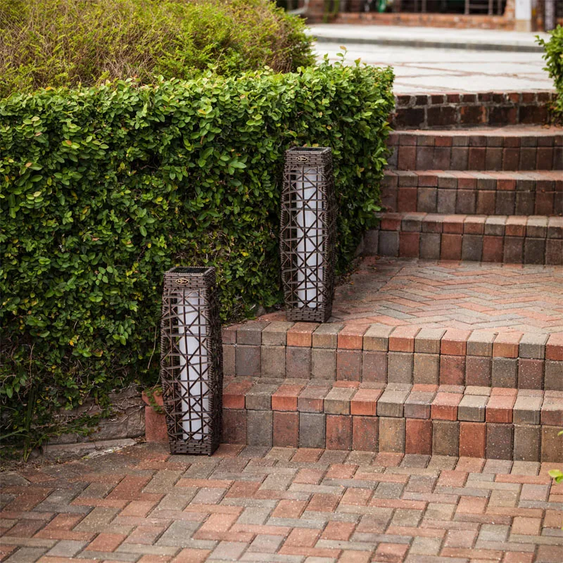 Large Outdoor Solar LED Rattan Lantern