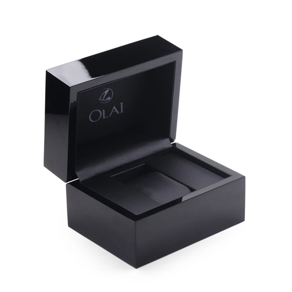 

black wooden spray glossy lacquer watch box