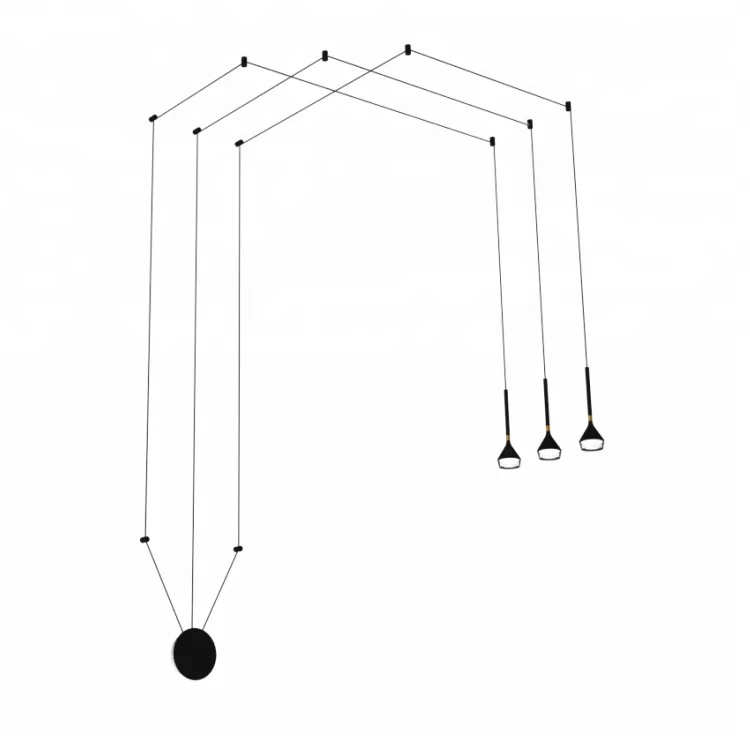 Studio Design Homg Lighting Three Clear Drops Light LED Simple LED Chandelier for Living Room