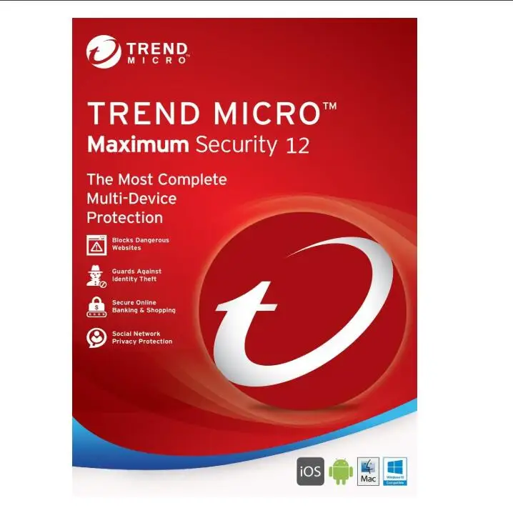 Fast sending Digital Key Trend Micro 2019 Maximum Security 3 year 3 device Antivirus software