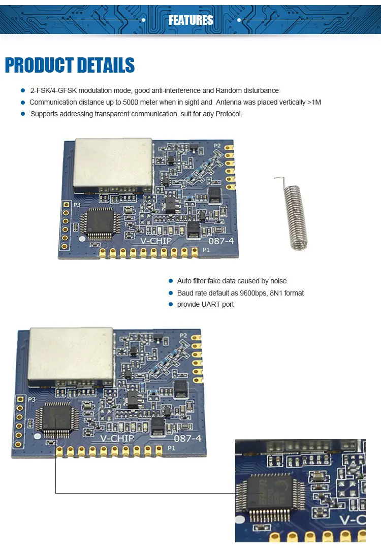 High Power 433Mhz 26Dbm 5000M Wireless Module
