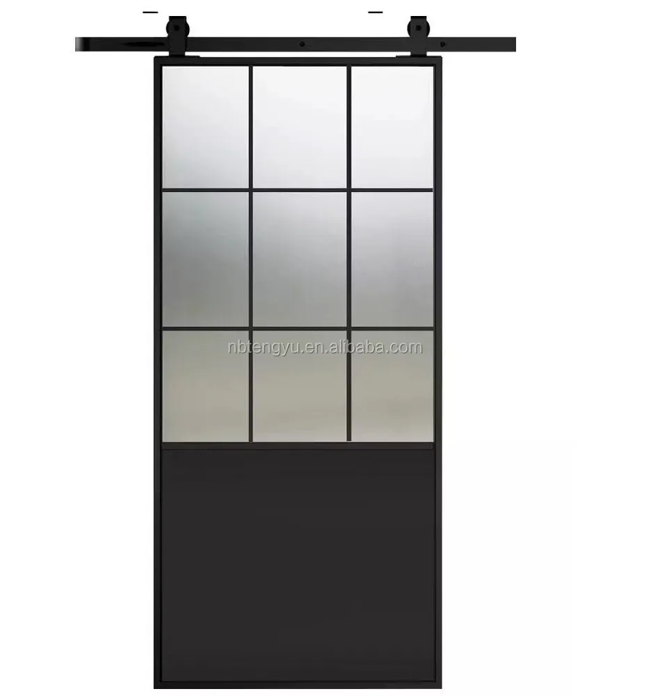 Black Metal Frame Glass Door Panel With Hardware Kit China