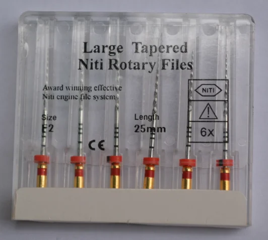 

Large Tapered Niti Rotary Files Engine Use 6 files per box, N/a