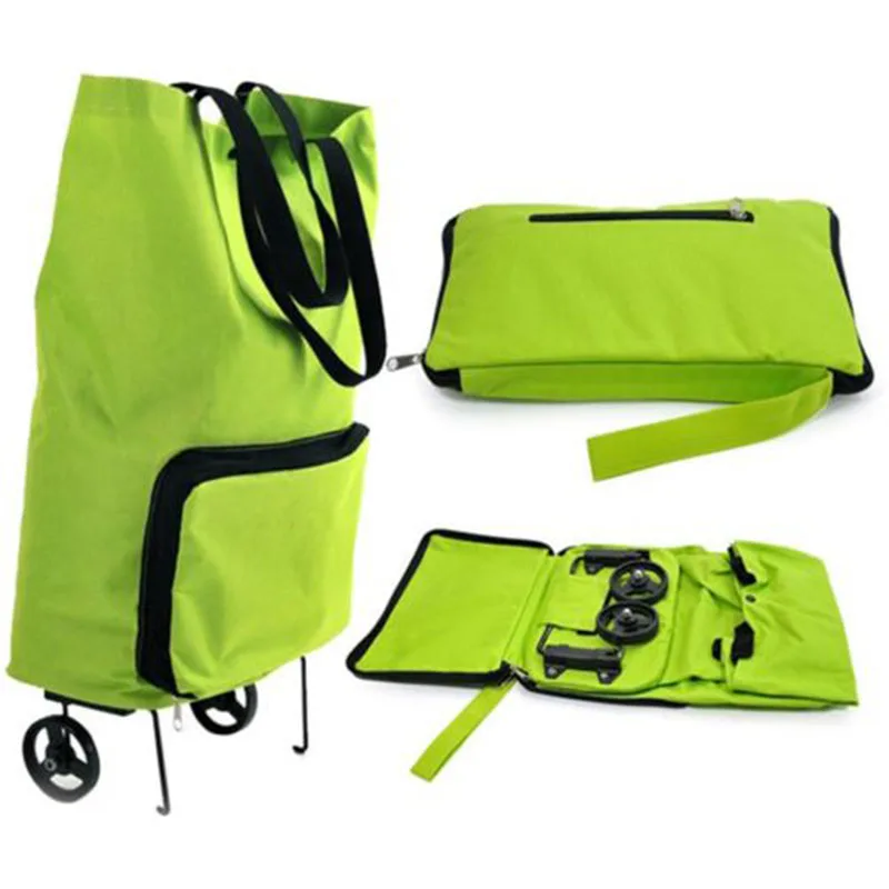 Trolley Shopping Metal Portable Folding Trolley Shopping Bag With