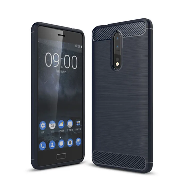 

Mobile phone accessories tpu carbon fiber phone protective cover case for nokia 8, 10 colors